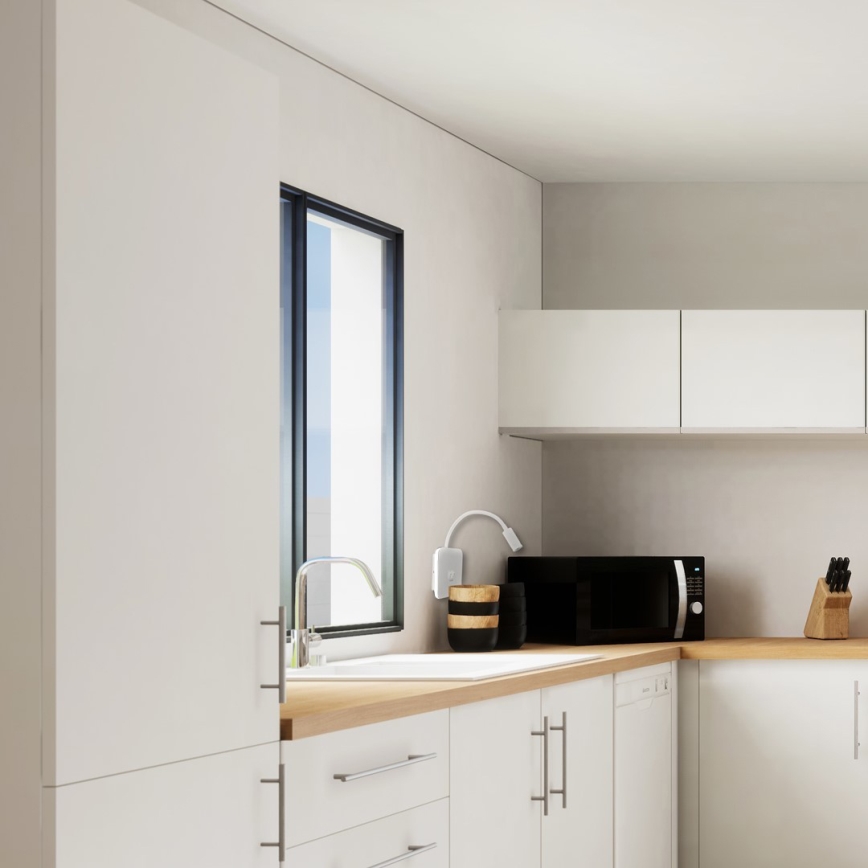 Taipuisa seinävalaisin USB-liitännällä BASE, LED 8 W + LED 2 W, 230 V, valkoinen