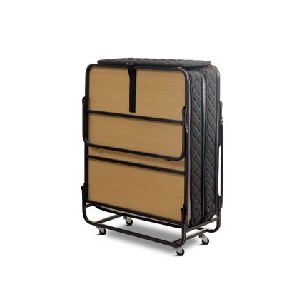 Taitettava metallinen yhden hengen sänky patjalla HERON 90x204 cm valkoinen