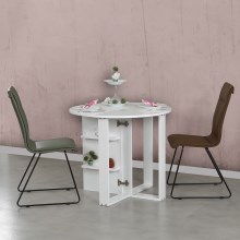 Taitettava pöytä MIDDLE 77x90 cm valkoinen