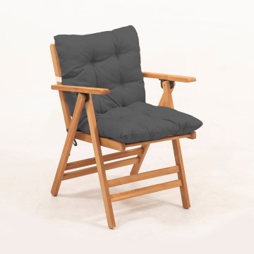 Taitettava puutarhatuoli tyynyllä harmaa/tammi