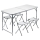 Taitettava retkeilypöytä + 4x tuoli valkoinen/kromi