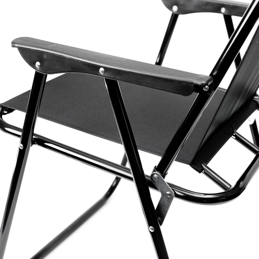 Taitettava retkeilytuoli musta