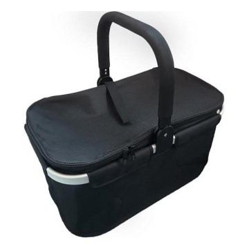 Taitettava retkipiknik-kori musta