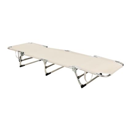 Taitettava säädettävä aurinkotuoli SUNO 56x190 cm kermanvärinen