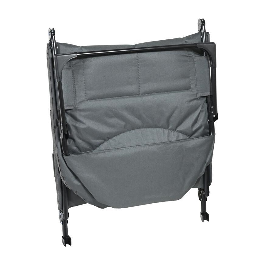 Taitettava, säädettävä retkilepotuoli, harmaa