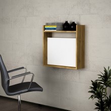 Taitettava työpöytä KANNETTAVA 60x60 cm ruskea/valkoinen