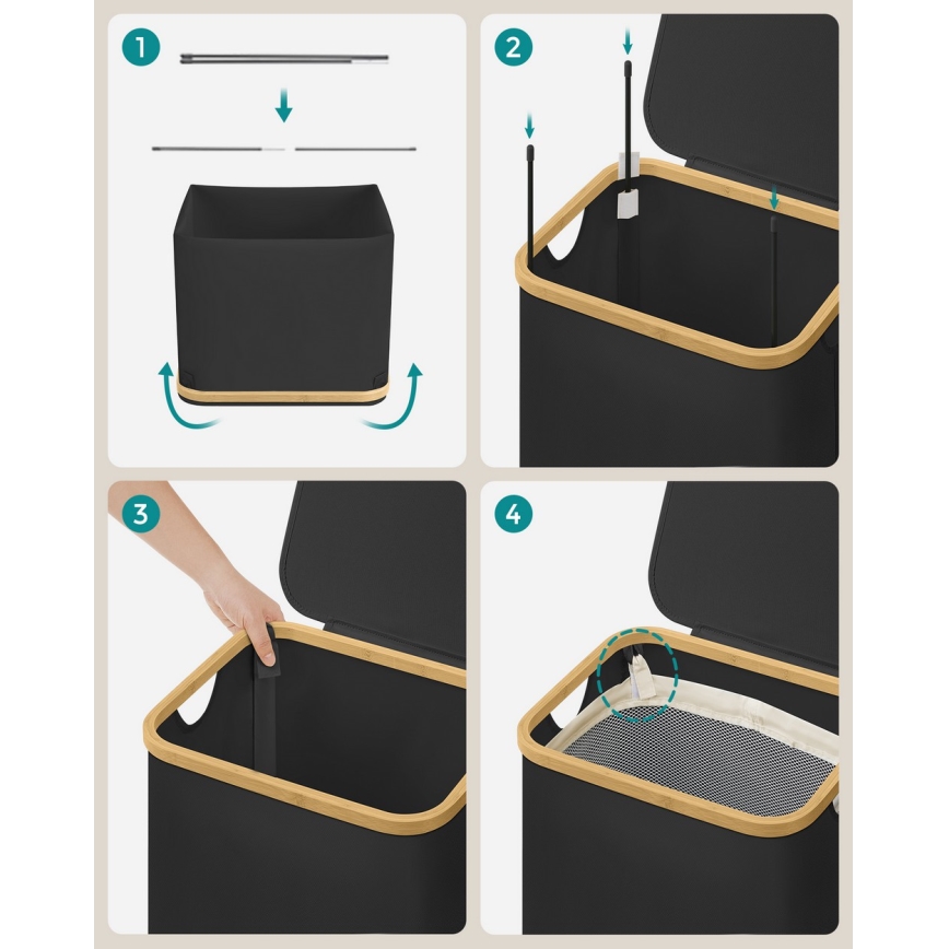 TATE-pyykkikori, musta