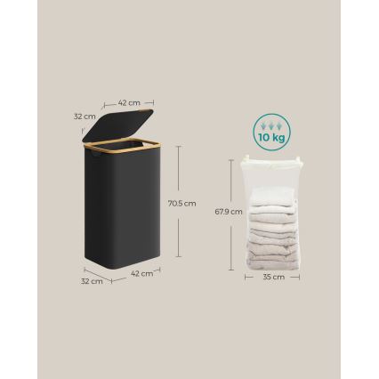 TATE-pyykkikori, musta