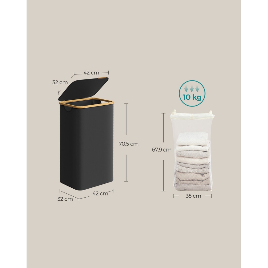 TATE-pyykkikori, musta