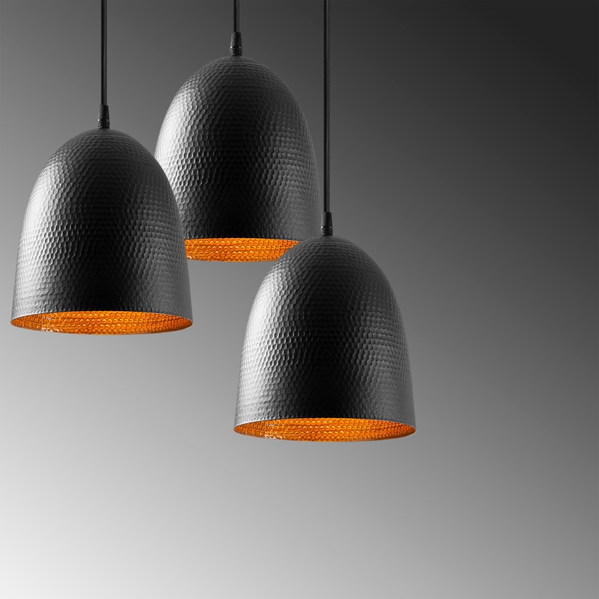 TATTOO-riippuvalaisin 3xE27/40W/230V musta