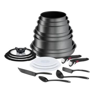 Tefal - 20-osainen INGENIO DAILY CHEF ON -astiasetti, musta