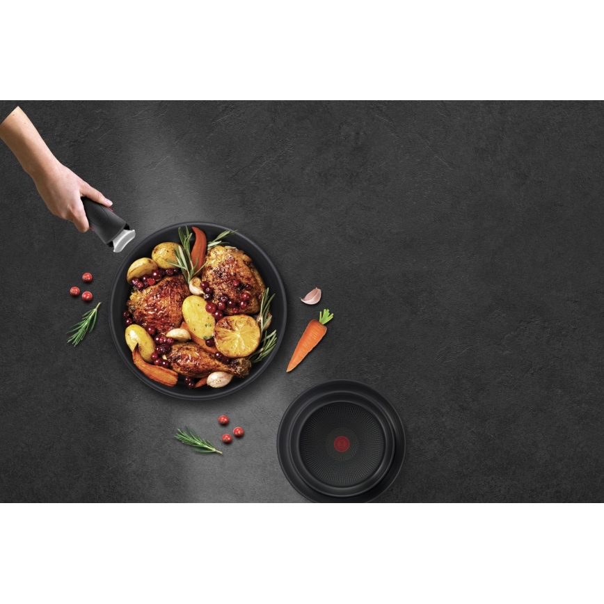 Tefal - 3-osainen paistinpannusetti INGENIO BLACK STONE