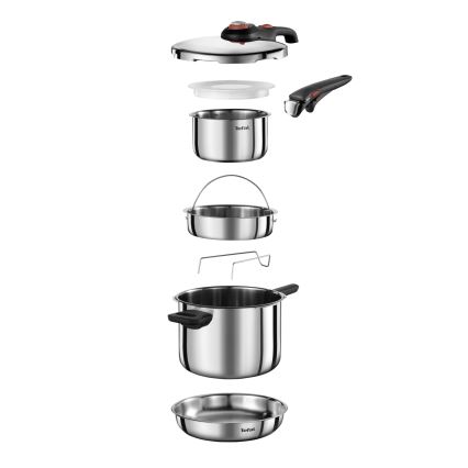 Tefal - 6 l painekeitin SECURE TRENDY + 5-osainen INGENIO EMOTION-setti