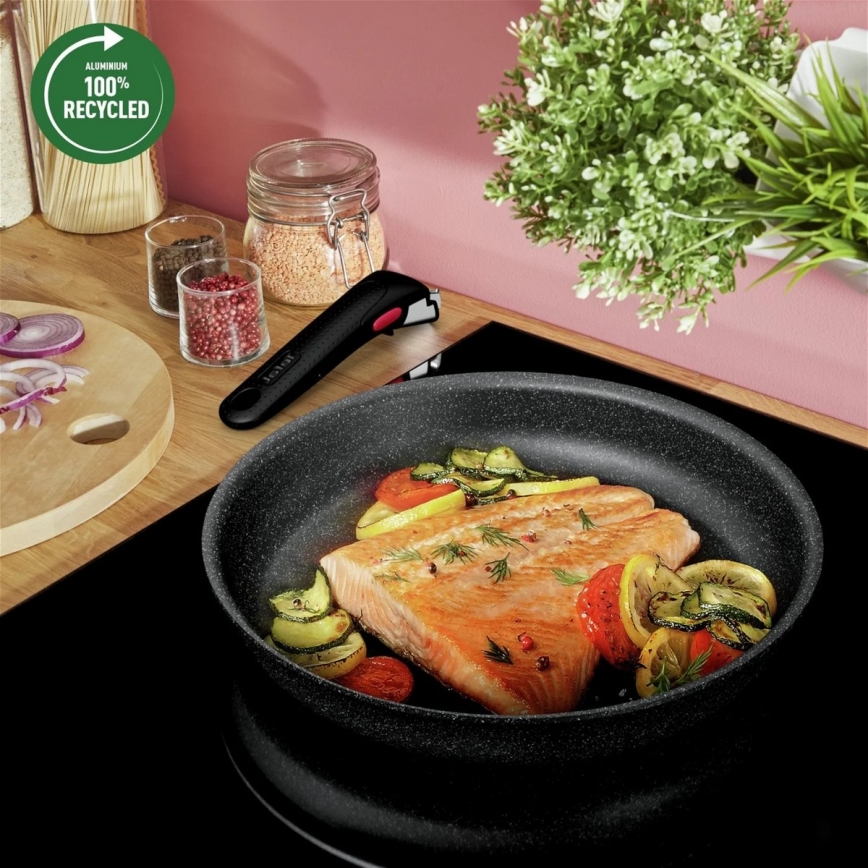 Tefal - 8-osainen astiasarja INGENIO BLACK STONE