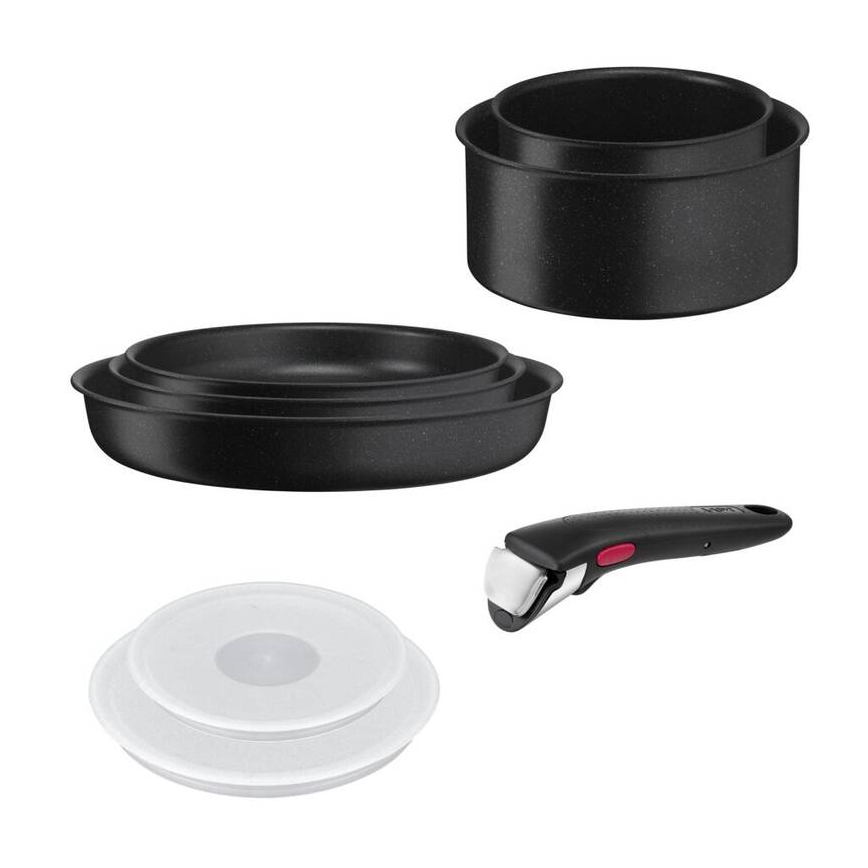 Tefal - 8-osainen astiasarja INGENIO BLACK STONE