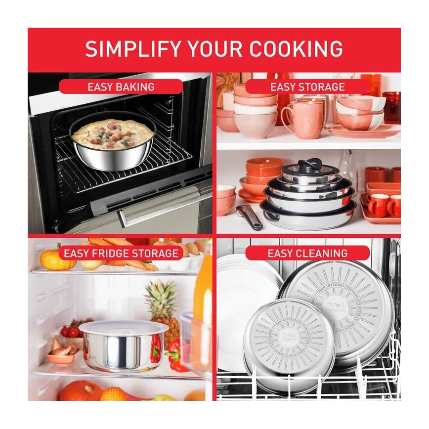 Tefal - 13-osainen INGENIO PREFERENCE ON -ruokasarja ruostumatonta terästä