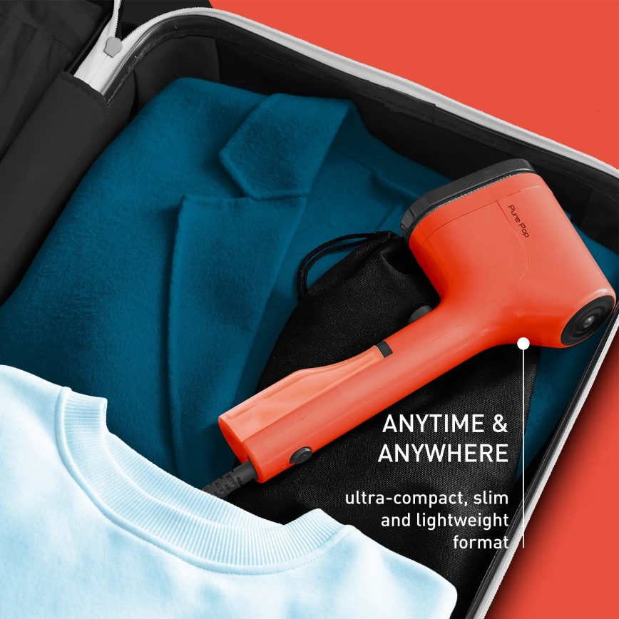 Tefal - Kädessä pidettävä vaatteiden höyrystin PURE POP 1300W/230V punainen