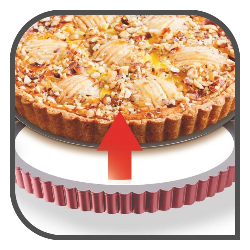 Tefal - Kakkumuotti irrotettavalla pohjalla DELIBAKE 28 cm punainen