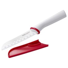 Tefal - Keraaminen knife santoku INGENIO 13 cm valkoinen/punainen