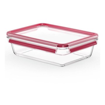 Tefal - MSEAL GLASS 2 l ruokasäilytysastia, punainen/lasi