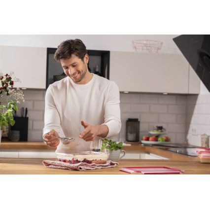 Tefal - MSEAL GLASS 2 l ruokasäilytysastia, punainen/lasi