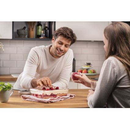 Tefal - MSEAL GLASS 2 l ruokasäilytysastia, punainen/lasi