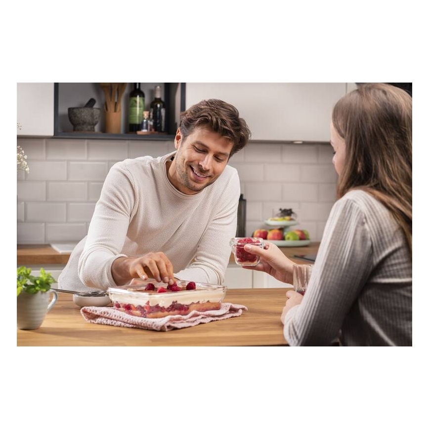 Tefal - MSEAL GLASS 2 l ruokasäilytysastia, punainen/lasi