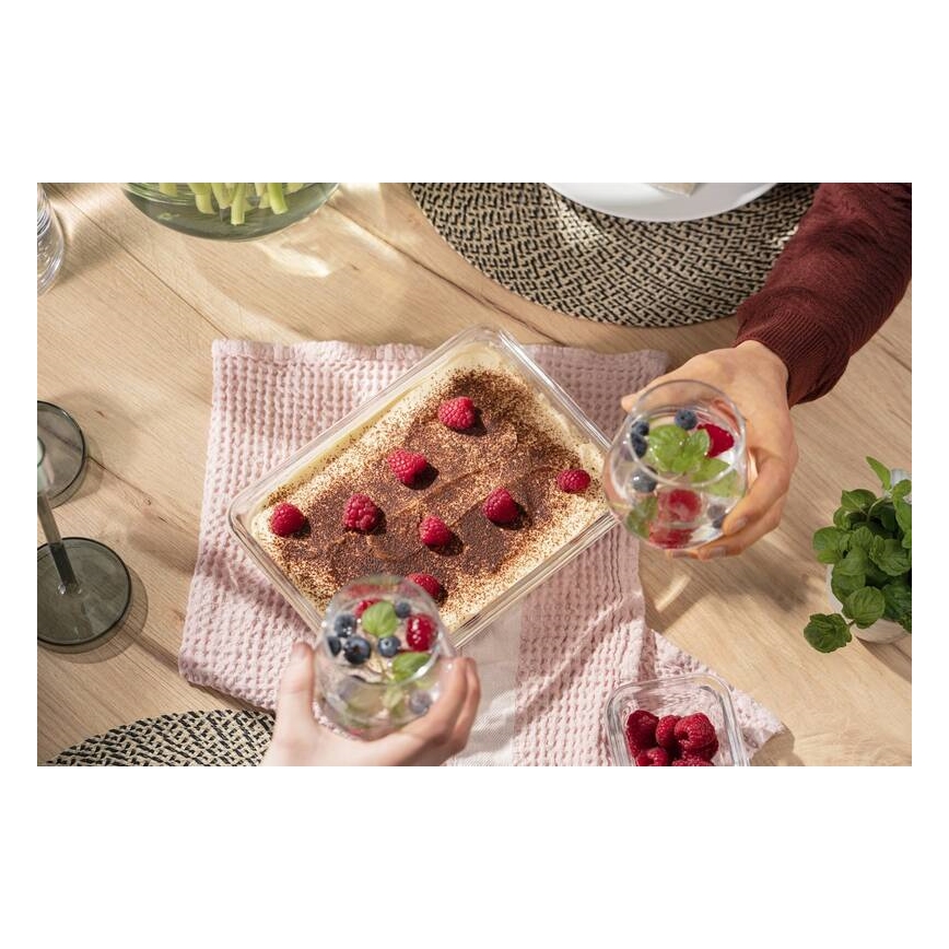 Tefal - MSEAL GLASS 2 l ruokasäilytysastia, punainen/lasi