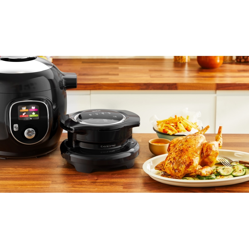 Tefal - Monitoiminen sähköinen painekeitin tarvikkeineen 6 l 1600W/230V musta