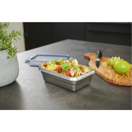 Tefal - Ruokasäiliö 0,8 l MSEAL STEEL sininen/ruostumaton