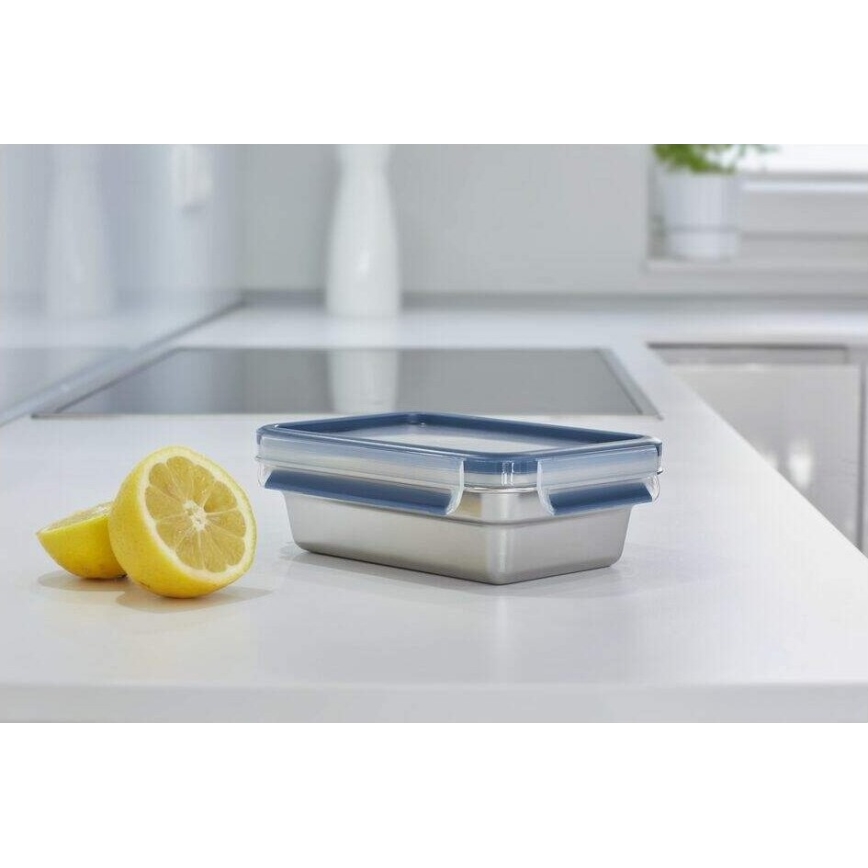 Tefal - Ruokasäiliö 0,8 l MSEAL STEEL sininen/ruostumaton