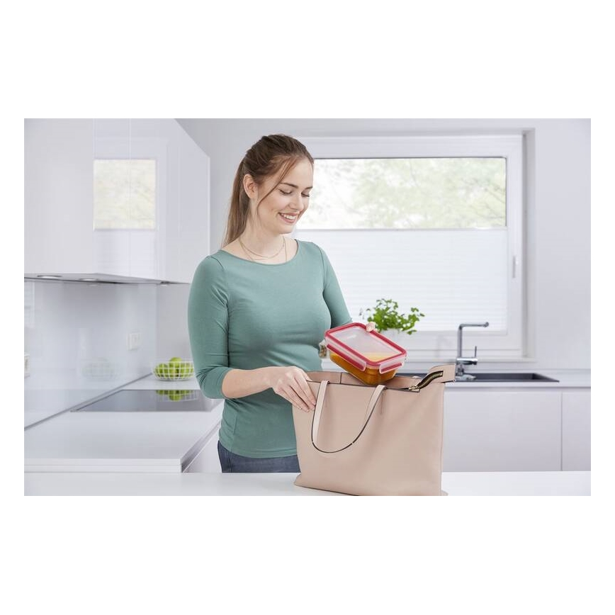 Tefal - Ruokasäiliö 0,85 l MSEAL GLASS punainen/lasi