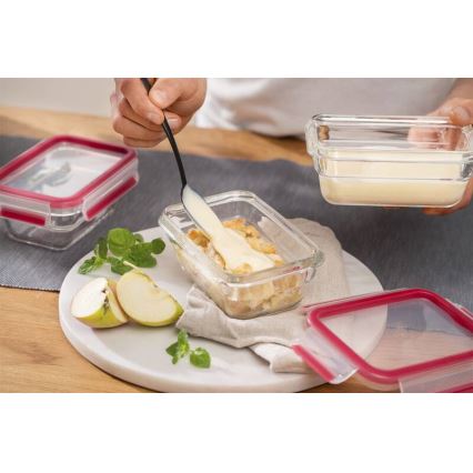 Tefal - Ruokasäilytysastia 1,1 l MSEAL GLASS punainen/lasi