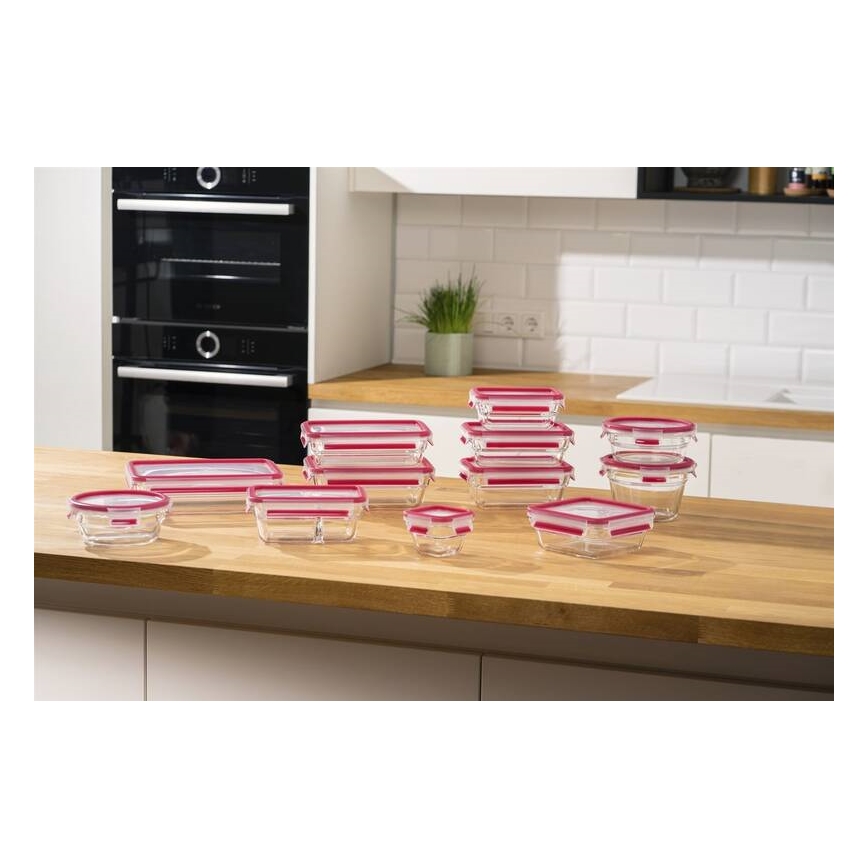 Tefal - Ruokasäilytysastia 1,1 l MSEAL GLASS punainen/lasi