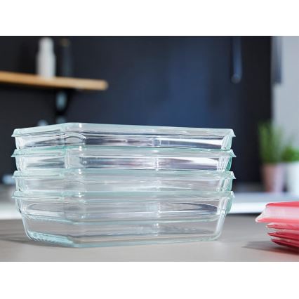 Tefal - Ruokasäilytysrasia 0,8 l MSEAL GLASS punainen/lasi
