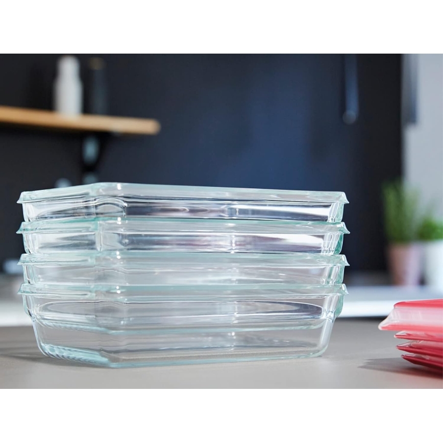 Tefal - Ruokasäilytysrasia 0,8 l MSEAL GLASS punainen/lasi
