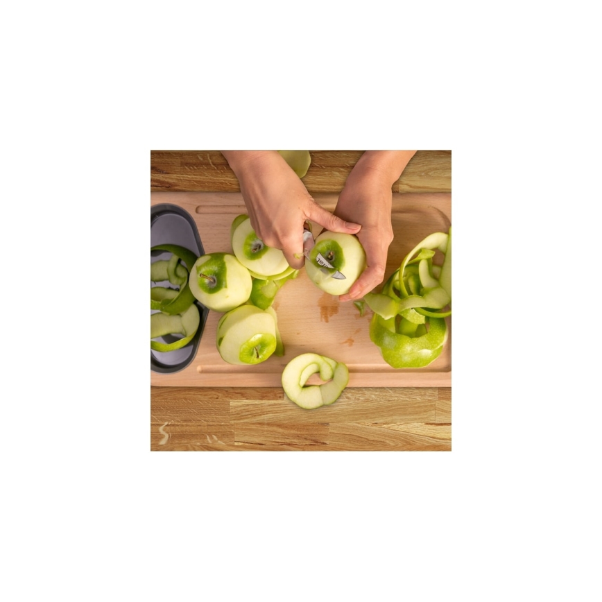 Tefal - Ruostumattomasta teräksestä valmistettu ICE FORCE 7 cm kaiverrusveitsi, kiiltävä kromi/musta