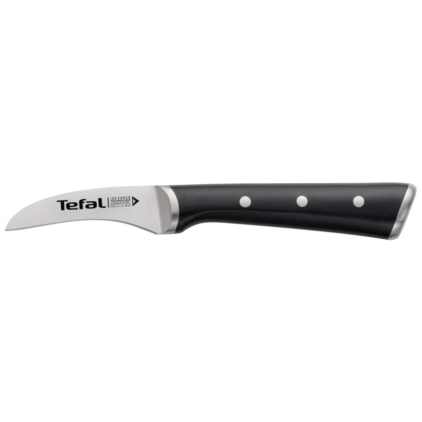 Tefal - Ruostumattomasta teräksestä valmistettu ICE FORCE 7 cm kaiverrusveitsi, kiiltävä kromi/musta