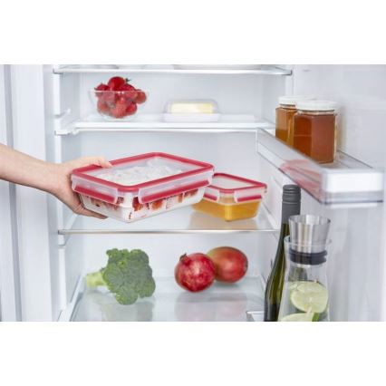Tefal - Säilytysrasia 0,85 l MSEAL GLASS punainen/lasi