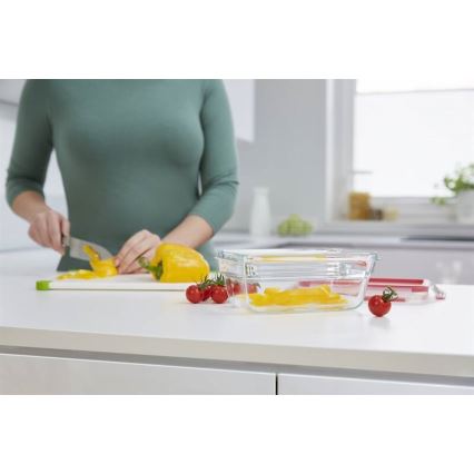 Tefal - Säilytysrasia 0,85 l MSEAL GLASS punainen/lasi