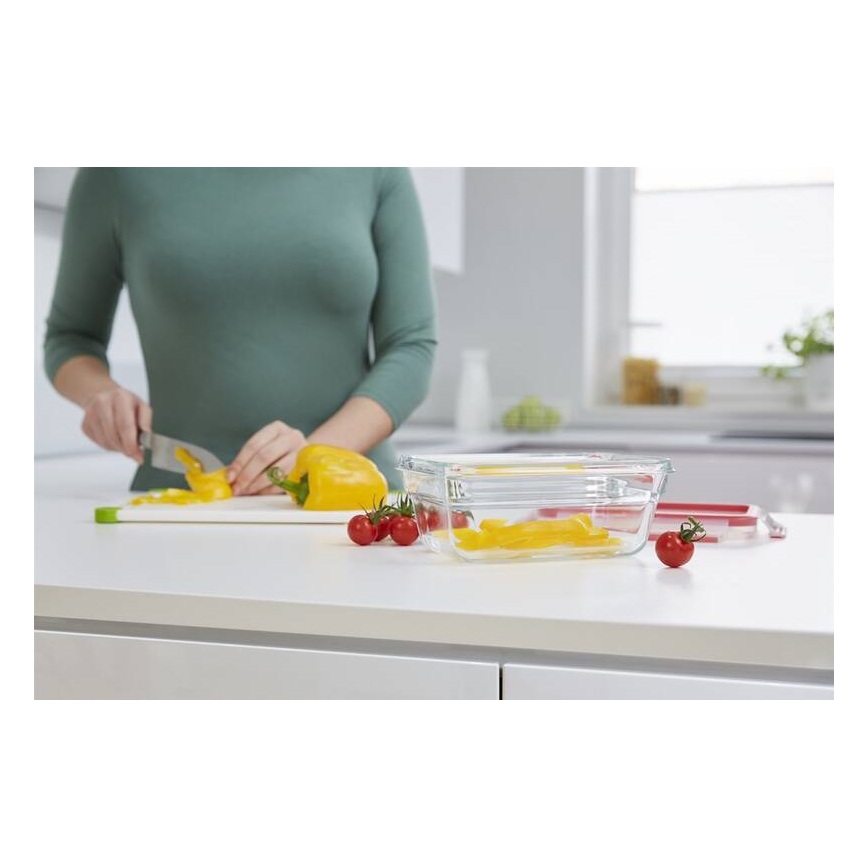 Tefal - Säilytysrasia 0,85 l MSEAL GLASS punainen/lasi