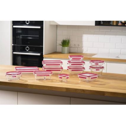 Tefal - Säilytysrasia 0,85 l MSEAL GLASS punainen/lasi