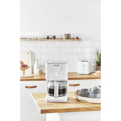 Tefal - Suodatinkahvinkeitin LCD-näytöllä SENSE 1000W/230V valkoinen