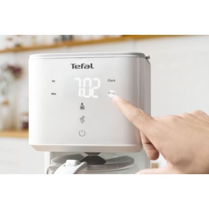 Tefal - Suodatinkahvinkeitin LCD-näytöllä SENSE 1000W/230V valkoinen