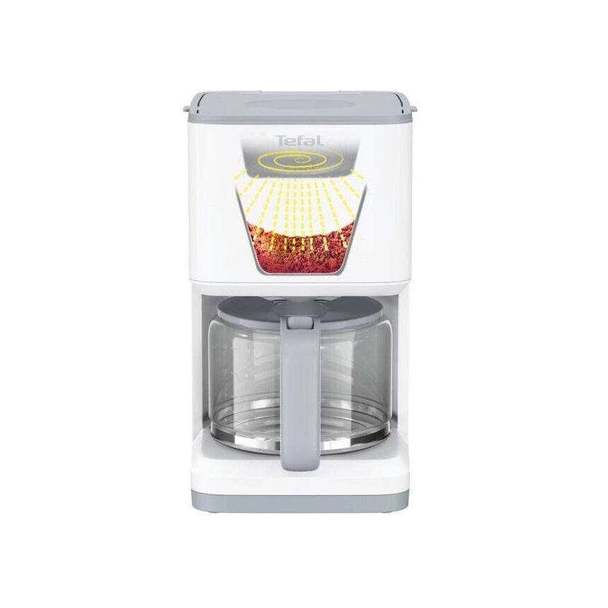 Tefal - Suodatinkahvinkeitin LCD-näytöllä SENSE 1000W/230V valkoinen