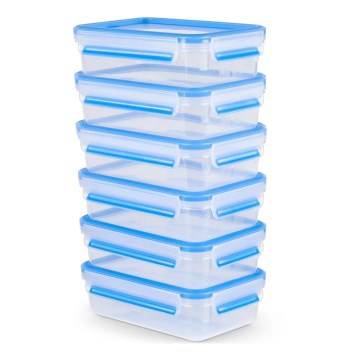 Tefal - Setti 6x ruokasäilytysrasia 0,8 l MASTER SEAL FRESH sininen