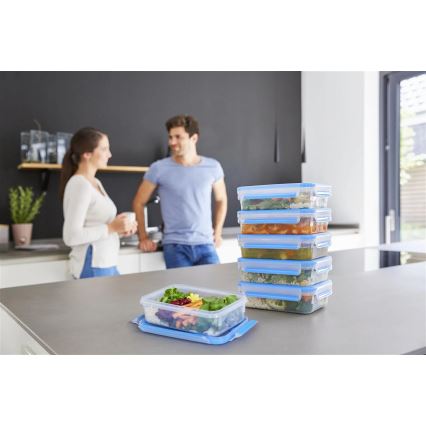 Tefal - Setti 6x ruokasäilytysrasia 0,8 l MASTER SEAL FRESH sininen