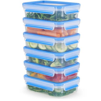 Tefal - Setti 6x ruokasäilytysrasia 0,8 l MASTER SEAL FRESH sininen