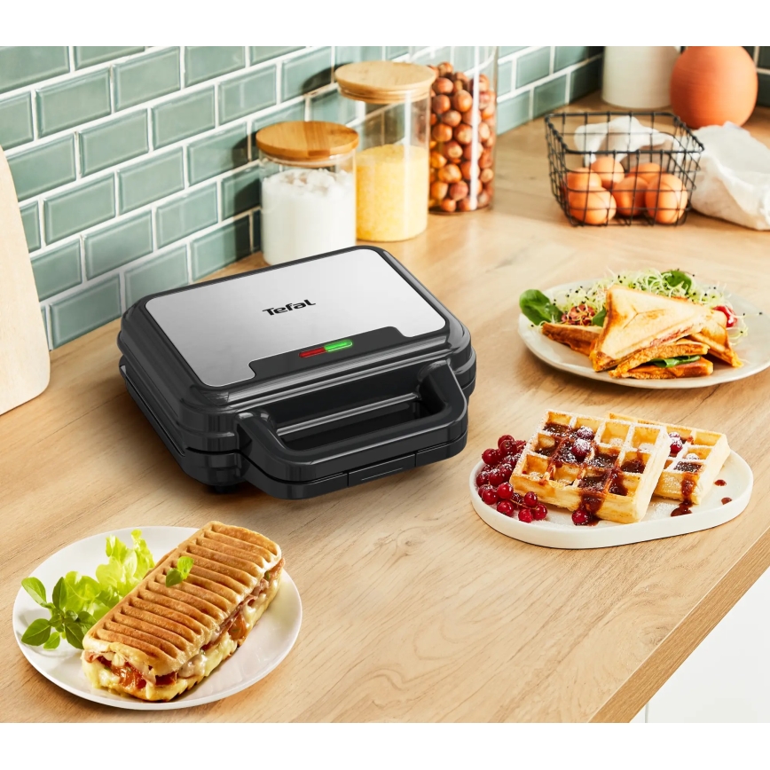 Tefal - Voileipägrilli ULTRA COMPACT 3in1 700W/230V musta/mattakromi