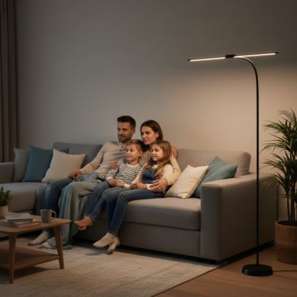 TEILO himmennettävä LED-lattiavalaisin LED/14W/230V 3000/4000/6000K musta